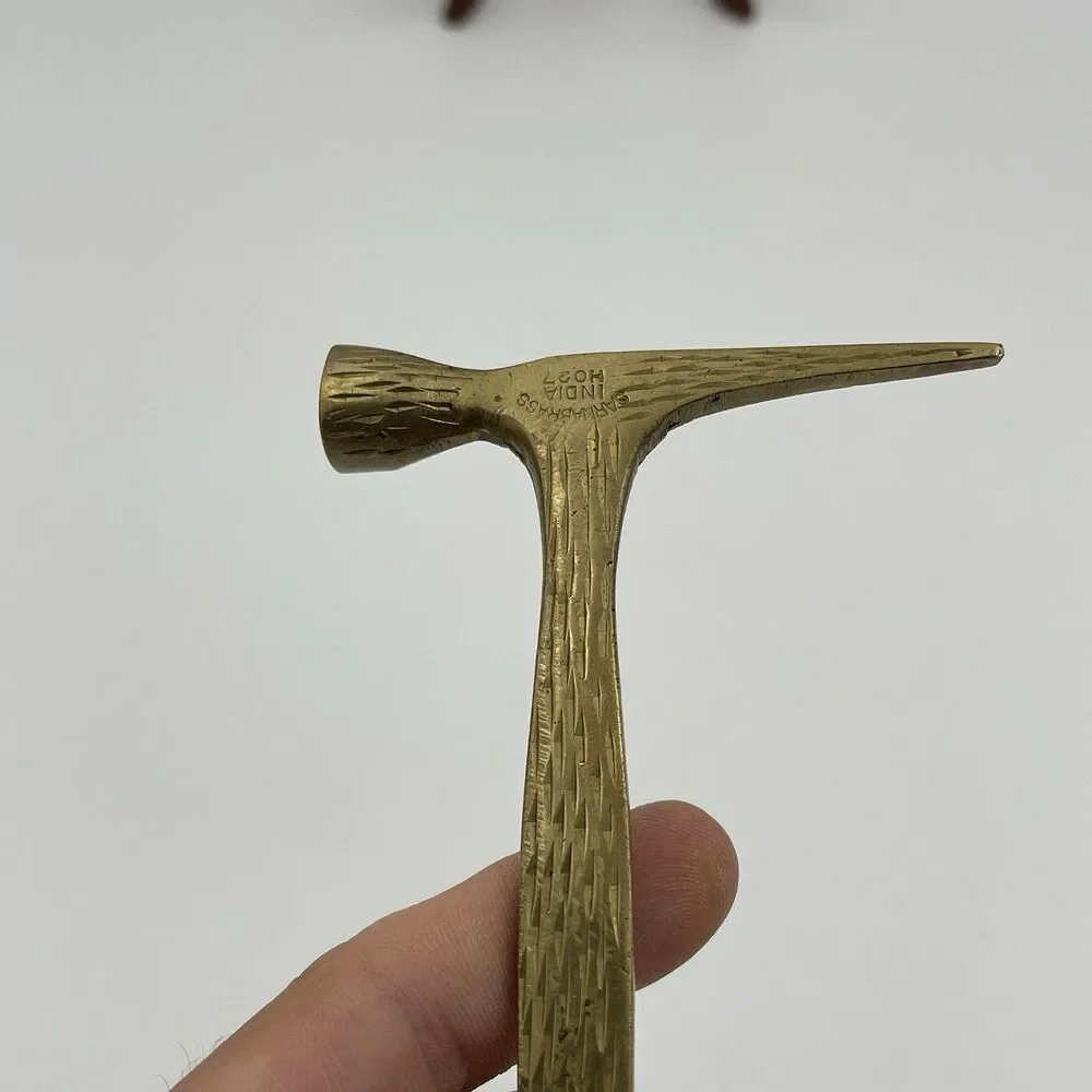 Vintage Etched Brass Hammer Ice Chipper Bottle Opener Sarna Brass Made In India